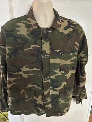 Vintage Game Winner Camouflage Hunting Jacket Mens L Woodland Camo Unlined - Image 1 of 4