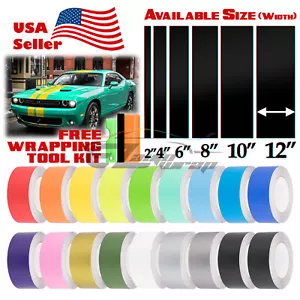 Matte Racing Stripes Vinyl Wrap Sticker For Dodge Challenger 25FT / 50FT Long - Picture 1 of 6