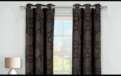 ¡NUEVO! Cortinas de panel térmico Duck River Textile Blackout - negras - 2 paneles Foto 1 de 4