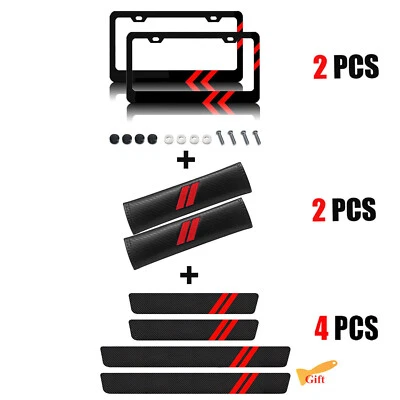 Car License Plate Frame + Door Sill Covers + Shoulder Pads For Dodge Accessories - Image 1 of 4