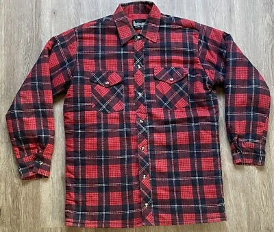 Timber Ridge Vtg Lined Flannel Button Down Jacket Sz. Large Tall Red/Black - Image 1 of 4