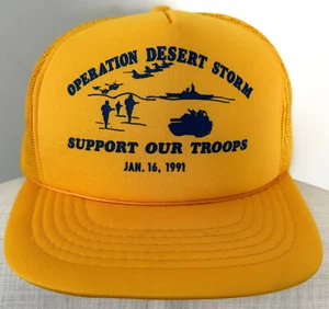 Vintage 1991 Operation Desert Storm Troop Support Baseball Trucker Cap Hat - Picture 1 of 6