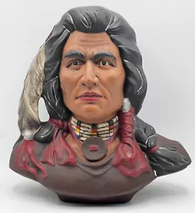 Große Vintage Keramik Indianer Indianer Büste Statue, 11" hoch - Bild 1 von 11
