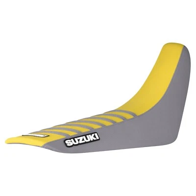 Cubierta de asiento con pinza para Suzuki DR 650 2001-2024 GRIS/AMARILLO/GRIS #244 LOGOTIPO Foto 1 de 4