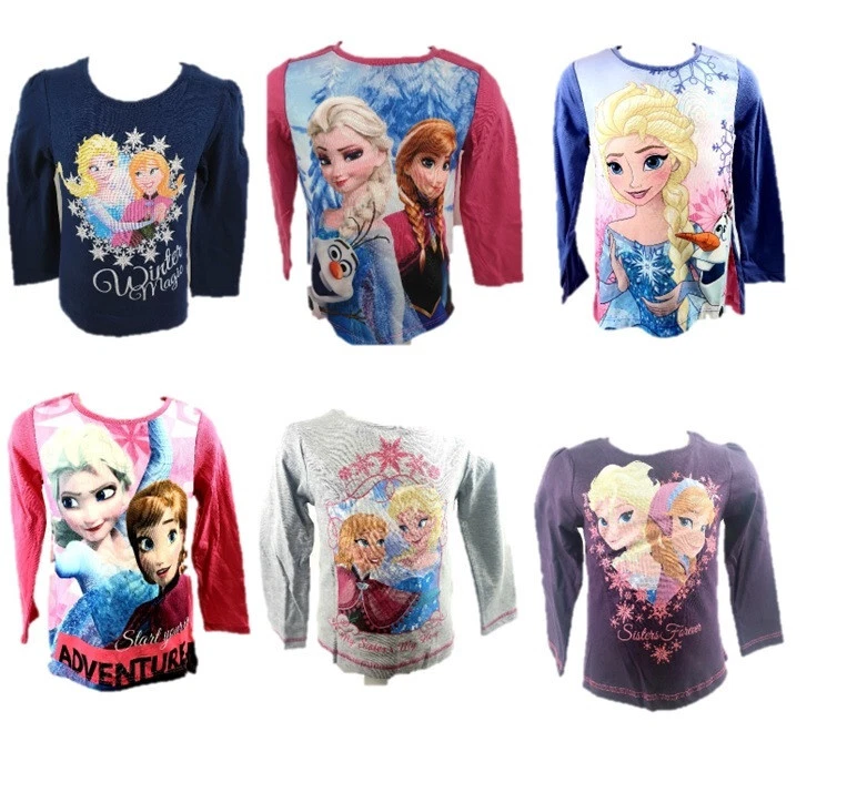 SUN CITY Frozen Eiskönigin Anna Elsa Olaf Langarm T-Shirt Pullover Sweatshirt Shirt