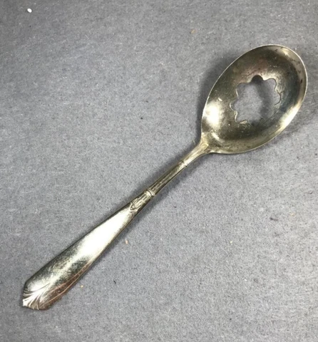 Antique/Vintage Weidlich & Co. Sterling Silver Olive Spoon-Unique Cover