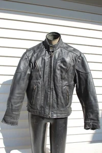 INTERSTATE LEATHER Touring Riding Motorcycle Biker Jacket Black Harley XL Liner - Picture 1 of 20