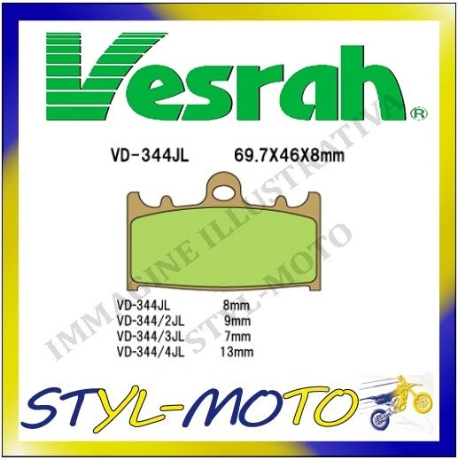 VD-344SRJL8 PASTIGLIE ANTERIORI SINTERIZZATE SUZUKI GSF 1200 S BANDIT 1200 2006 - Изображение 1 из 1