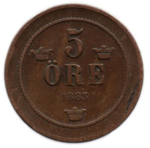 5 ORE 1883 SUEDE / SWEDEN - Bild 1 von 2