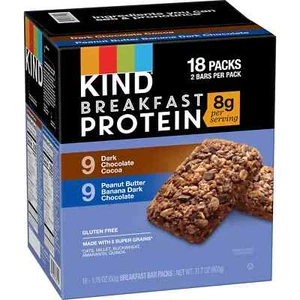 KIND Breakfast Protein Bars, Variety Pack, 18 ct. - Picture 1 of 5