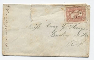 1860er Jamestown RI Handschrift Poststempel #65 Cover [y9509] - Bild 1 von 3
