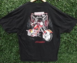 American Chopper Fire Bike Graphic Double-Sided Black T-Shirt Tee Men's Size 2XL - Picture 1 of 7