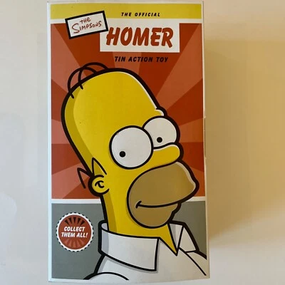 Figura de hojalata Homer Simpson cuerda 9" - pose de cerveza NUEVO SELLADO cohete EE. UU. - 2002  Foto 1 de 4