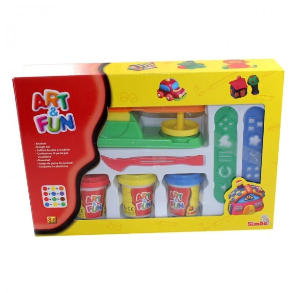 Simba 106320647 7tlg. Art und Fun Soft-Knete Presse Knetmasse Bastel Spielzeug