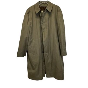 Gabardina vintage London Fog Hampden Row 46 larga - abrigo pata de gallo marrón - Imagen 1 de 12