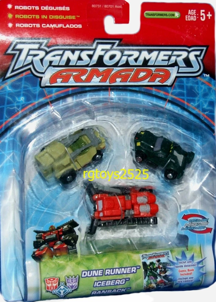 Transformers Armada Minicons Dune Runner, Iceberg & Ransack Factory sealed 2002 - Image 1 of 1