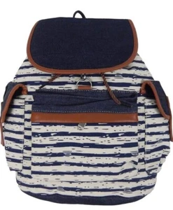 Vera Chic Backpack Blue Cream Girls Backpack Fashion Bag - Picture 1 of 4
