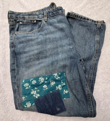 Ralph Lauren Boyfriend Patch Distressed Jeans, Blue Denim, Size 18 / 20, Bargain - Image 1 of 4