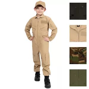Kids Air Force Flightsuit Military Style Pilots Jumpsuit One-Piece Coverall - Picture 1 of 11