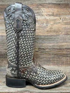 A4526 Damen Schokolade Glitzer gewebt quadratische Zehenpartie Westernstiefel von Corral - Bild 1 von 4