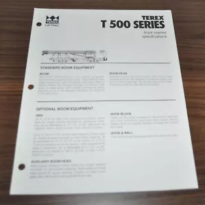 Brochure depliant specifiche camion gru Terex T 500 - Foto 1 di 3