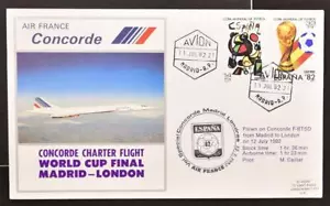 SPAIN to ENGLAND 1982 CONCORD, Special Soccer/Football WCC Flight Cover, FFC - Picture 1 of 4