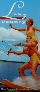 Vintage Clear Lake County CA Reisebroschüre illustrierte Karte Rec Guide 1950-60er - Bild 1 von 10