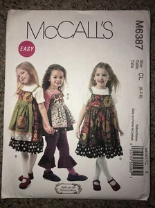 Mccalls M6387 Easy Mädchen Pullover Oberteil Schürze Hose 6-7-8 Neu ungeschnitten - Bild 1 von 1