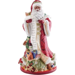 Fitz and Floyd Holiday Home African American Santa Ceramic Figurine NEW - Picture 1 of 3