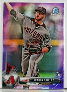 2017 BOWMAN CHROME BRADEN SHIPLEY RC PURPLE REFRACTOR /250 - Picture 1 of 2