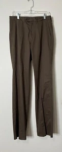 Faconnable Mens Mocha Brown Dress Pants Size 31 Cotton Blend New With Tags - Picture 1 of 6
