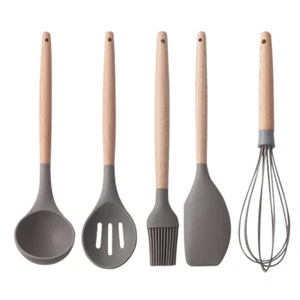 5 Pcs Kitchen Wire Whisk Silicone Baking Spatula Nonstick Baking Utensils - Picture 1 of 12