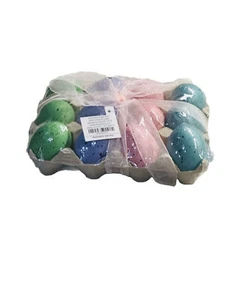 12 Pc Spring Easter Eggs Pastel Sparkly Farmhouse Decor - Picture 1 of 5
