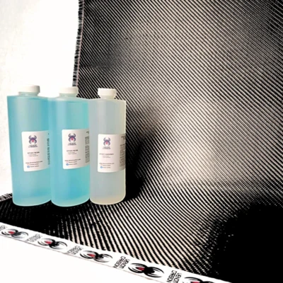 50" x 5FT Twill Weave Carbon Fiber Fabric Cloth Resin Kit - Image 1 of 4