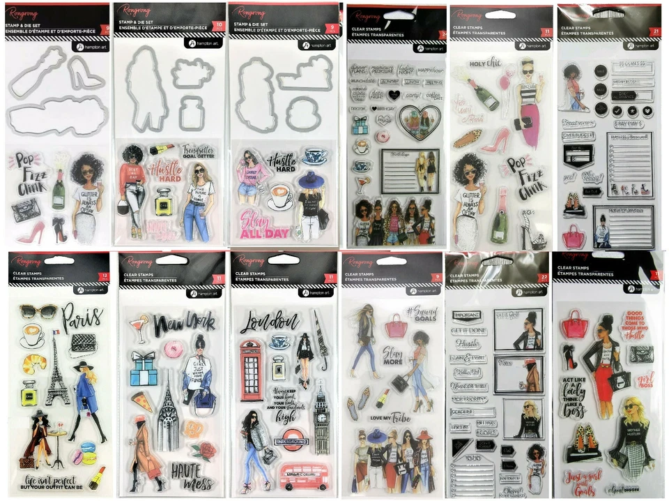 汉普顿艺术荣荣透明邮票和模具您选择或采取所有喧嚣时尚女孩 — 第 1/1 张图片