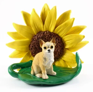 Chihuahua Sunflower Figurine Tan - Picture 1 of 2