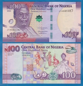 Nigeria 100 Naira P 41 NEU 2022 Gedenkmünze UNC 100 Jahre 1914 2014 Hundertjahrfeier - Bild 1 von 1