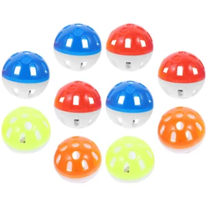 10 bolas de campana de loro loro pájaro juguetes para masticar aves ahuecadas bolas para moler - Imagen 1 de 12
