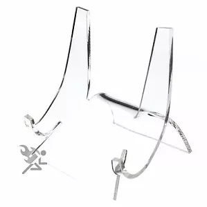 Soportes de exhibición de caballete de acrílico transparente para placas de 6"" a 9"" (4"" de alto) Cantidad: 3 - Imagen 1 de 3
