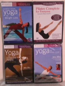 4 NEW BodyWisdom workout DVD lot Yoga for inflexible people stress relief Pilate - Foto 1 di 6