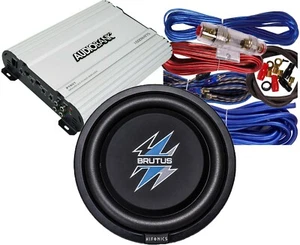 Hifonics 500W Shallow 12" Subwoofer +1600W Audiobank Class D Car Amplifier +Kit - Picture 1 of 7