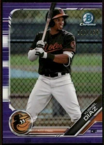Bowman Chrome Prospect Purple Refractor BCP-109 2019 Yusniel Diaz Orioles/250 - Imagen 1 de 2