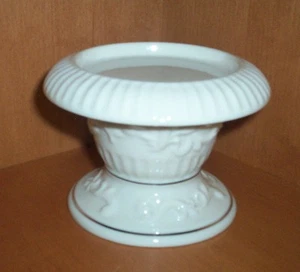 Lenox Ivory Candle Holder Platinum Trim Made in USA Unused in Box - Picture 1 of 2