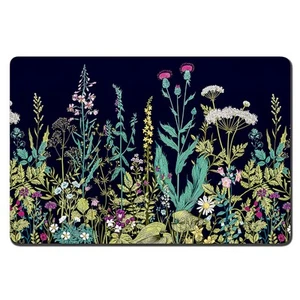 Dog Food Mat, 12" x 19" Flower Absorbent Dog Cat Bowl Mat for Food and Water,... - Picture 1 of 7