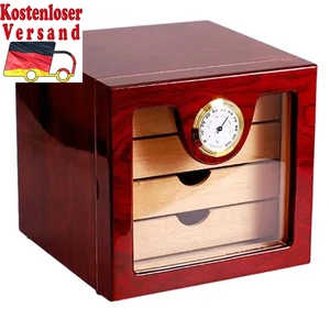 Scatola portaoggetti di lusso in legno massello rosso nero portasigari - Foto 1 di 5