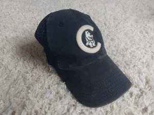 Chicago Cubs Navy Blue Baseball Cap Trucker Hat Retro Logo - Picture 1 of 3