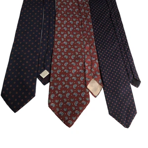 Vintage 3er-Set Lord & Taylor Krawatte 100 % Seide marineblau burgunderrot Paisley klassisch - Bild 1 von 8