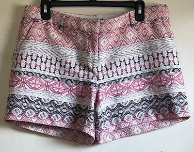 Pantalones Cortos Dalia Mujer Talla 10 Rosa Blanco Estampado Geométrico Encaje Mezcla Algodón Foto 1 de 4