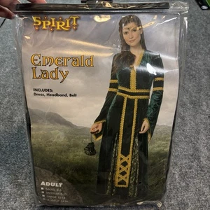 SMARAGD Dame Kostüm Geist Halloween Größe X-Large - Renaissance Jahrmarkt Kleid - Bild 1 von 2