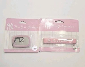 New York Yankees Pink Dog Tags Necklaces & bracelet baseball collectible - Picture 1 of 4